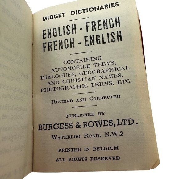 Vintage English French Midget Dictionary Leather Case Magnifying Glass Vintage - Picture 6 of 12